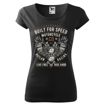 Dámské tričko Build for speed motorcycle