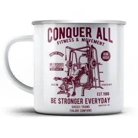 Plechový hrnek Conquer all