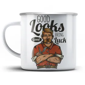 Plechový hrnek Barbershop