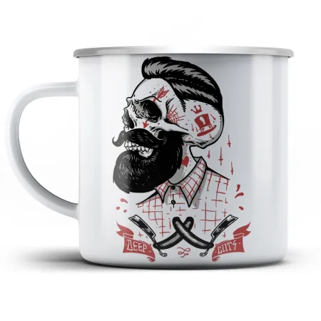 Plechový hrnek Barber deep cuts