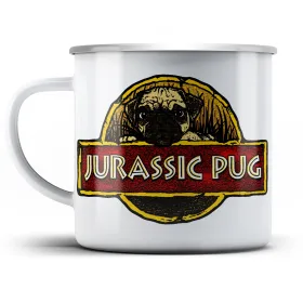 Plechový hrnek Jurassic pug