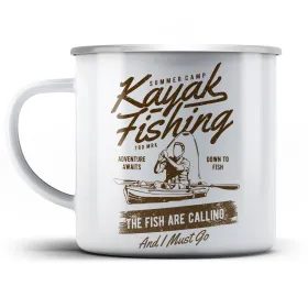 Plechový hrnek Kayak fishing