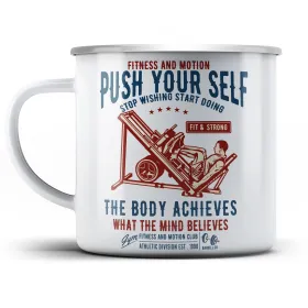 Plechový hrnek Push your self