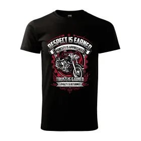 Pánské motorkářské tričko Respect is earned