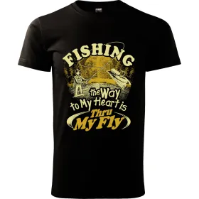 Pánské tričko pro rybáře Fisihng way to my heart