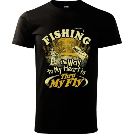 Pánské tričko pro rybáře Fisihng way to my heart