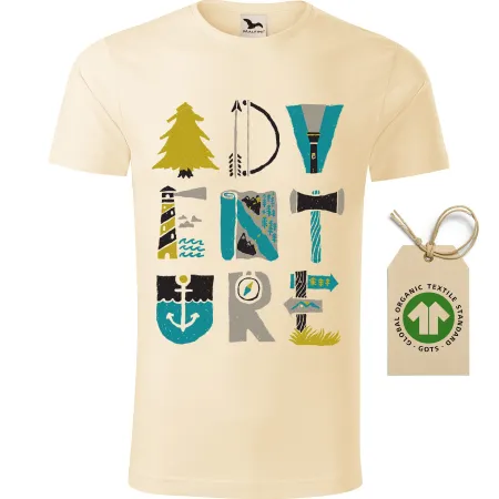 Pánské tričko Adventure typo - GOTS