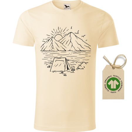 Pánské tričko Camping lake - GOTS