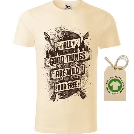 Pánské tričko Good, wild, free 2 - GOTS