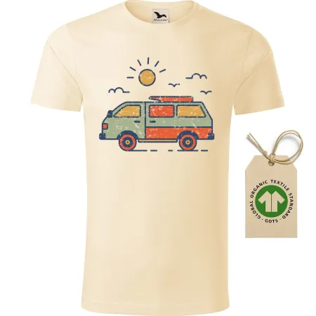 Pánské tričko Retro travel van - GOTS