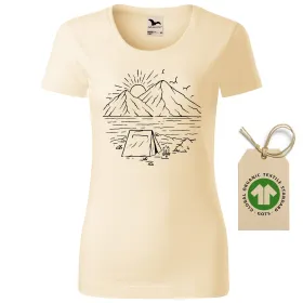 Dámské tričko Camping lake - GOTS