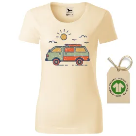 Dámské tričko Retro travel van - GOTS
