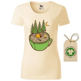 Dámské tričko Camping and cup - GOTS