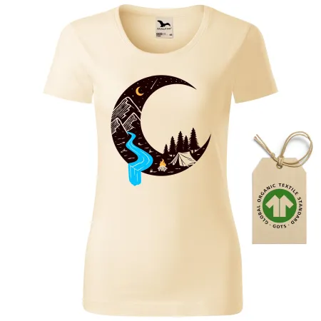 Dámské tričko camping at night - GOTS