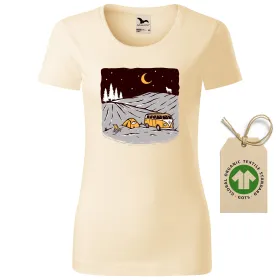 Dámské tričko camping at night 2 - GOTS