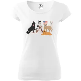 Dámské tričko Psí plemena - USA