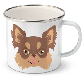 Plechový hrnek Čivava dlouhosrstá 2