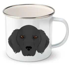 Plechový hrnek Hladkosrstý retrívr (Flat) černý