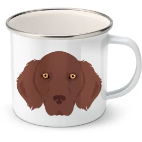 Plechový hrnek Hladkosrstý retrívr (Flat) hnědý