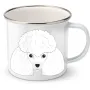 Plechový hrnek Pudl (bílý)