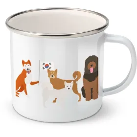 Plechový hrnek psí plemena - Korea