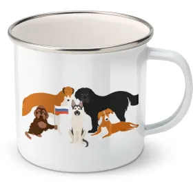 Plechový hrnek psí plemena - Rusko