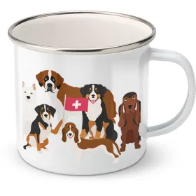 Plechový hrnek psí plemena - Švýcarsko