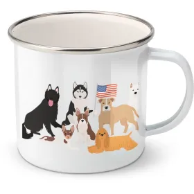 Plechový hrnek psí plemena - USA