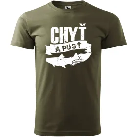 Pánské tričko pro rybáře Chyť a pusť
