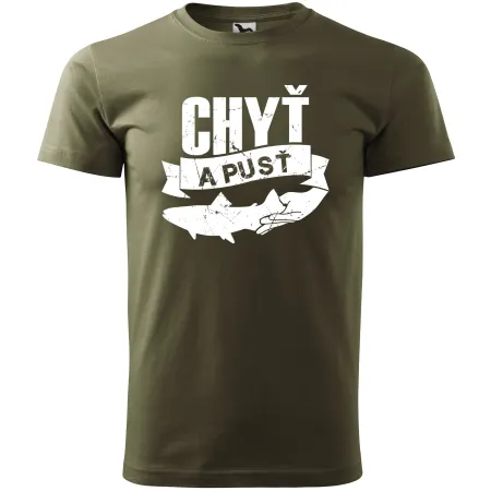 Pánské tričko pro rybáře Chyť a pusť