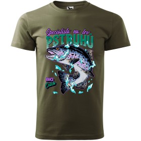 Pánské tričko pro rybáře Specialista na lov pstruhů