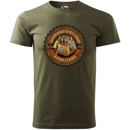 Pánské tričko pro rybáře Zachraňuji ryby z vody a pivo z lahví 1