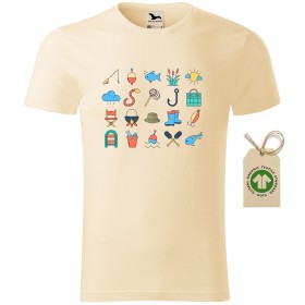 Pánské tričko pro rybáře Organic - Symboly