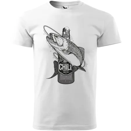 Pánské tričko pro rybáře Beer and fish bw
