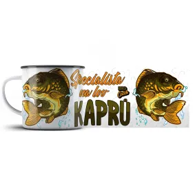 Plechový hrnek Specialista na lov kaprů