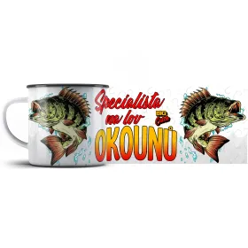 Plechový hrnek Specialista na lov okounů