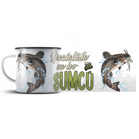 Plechový hrnek Specialista na lov sumců