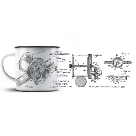 Plechový hrnek Patent navijáku 1907