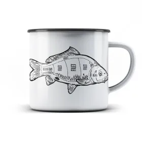 Plechový hrnek Porcování kapra
