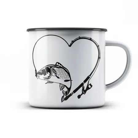 Plechový hrnek Kapr v srdci