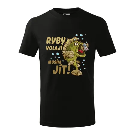 Dětské tričko pro rybáře Ryby volají, musím jít!