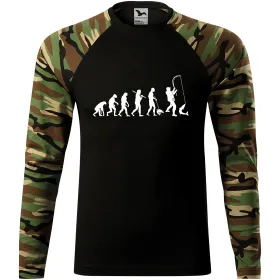 Pánské tričko pro rybáře Evoluce rybáře - dlouhý rukáv