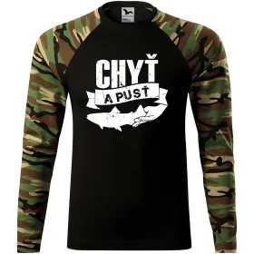 Pánské tričko pro rybáře Chyť a pusť - dlouhý rukáv
