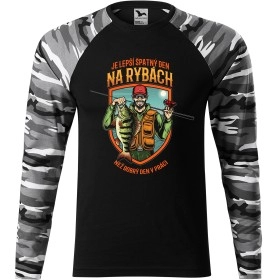 Pánské tričko pro rybáře Lepší špatný den na rybách než dobrý den v práci - dlouhý rukáv