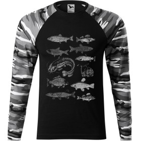 Pánské tričko pro rybáře Ryby v Českých vodách - dlouhý rukáv