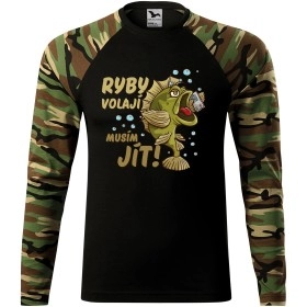 Pánské tričko pro rybáře Ryby volají, musím jít! - dlouhý rukáv