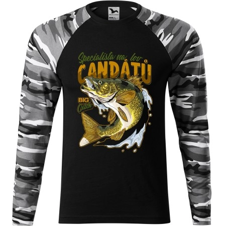 Pánské tričko pro rybáře Specialista na lov candátů - dlouhý rukáv