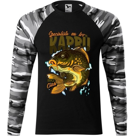 Pánské tričko pro rybáře Specialista na lov kaprů - dlouhý rukáv