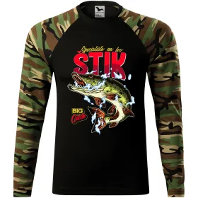 Pánské tričko pro rybáře Specialista na lov štik - dlouhý rukáv