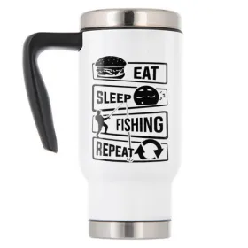 Termohrnek pro rybáře Eat, sleep, fishing, repeat - 480 ml